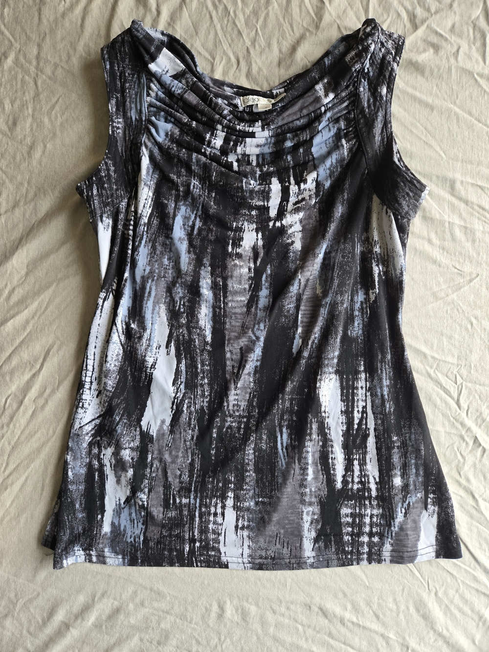 ✨ Cleo Sleeveless Cowl Neck Abstract Top ✨